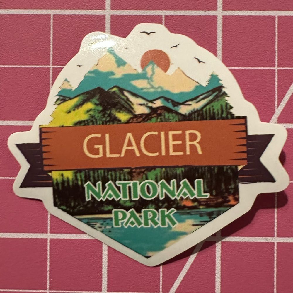 💜13/$13 +Bundle Sticker Sale | Travel Glacier National Park Waterproof Sticker